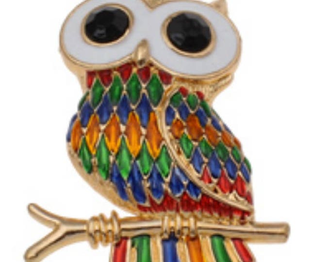 1pc 78x57mm zinc alloy enamel  owl pendant-bb90