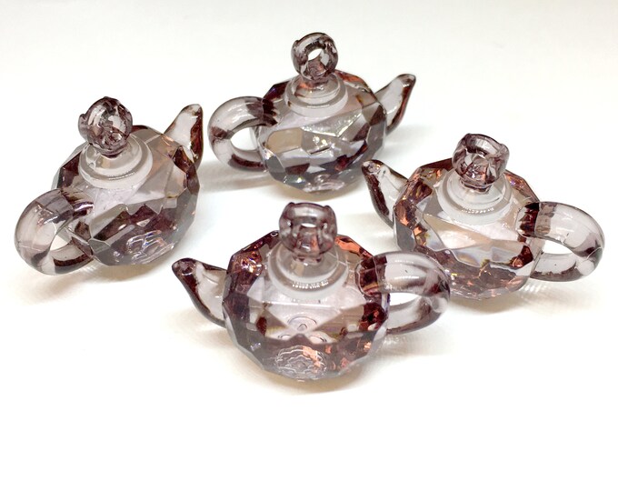 4pc large transparent acrylic teapot pendent-3487