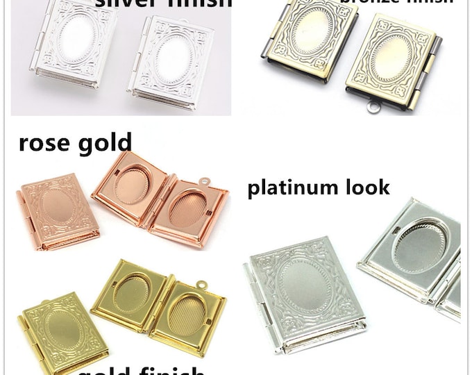 2pc  26x19mm brass made photo locket pendants-pls pick a color