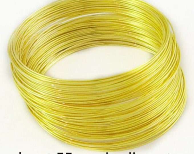 50 Circles Steel Memory Wire Bracelet Making  0.9mm thickness-Gold finish