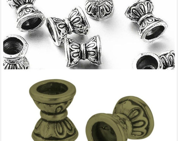 20pc antique  finish 6.5x5mm metal beads-pls pick a color