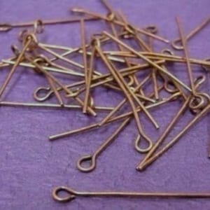 100pc antique copper finish eye pins-pls pick your length