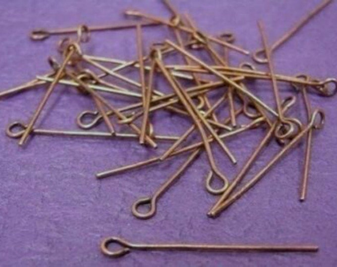 100pc antique copper finish eye pins-pls pick your length