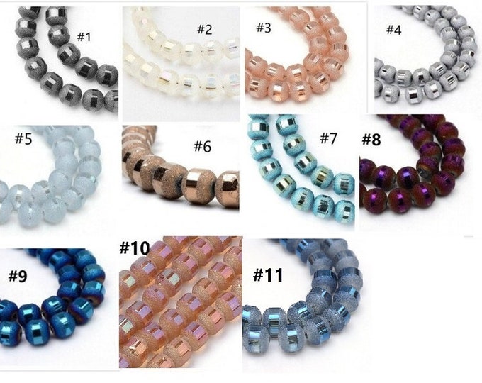100pc 6-6.5mm Electroplate Glass Bead Strand-Pls pick your color