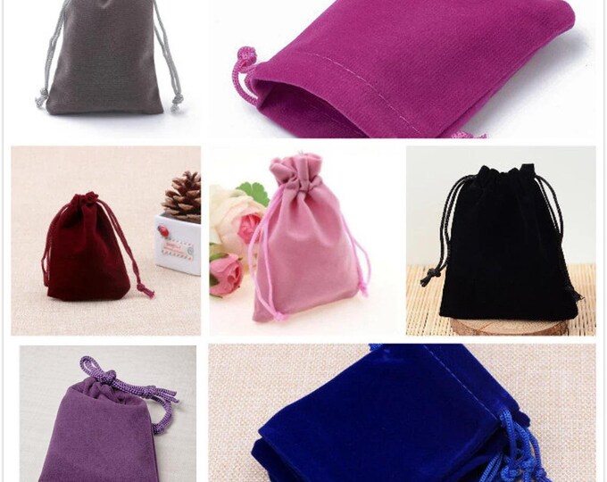 6 pc 7x5cm velvet small  gift bag pouches-pls pick a color