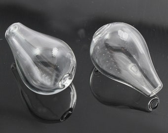 4pc Handmade Blown Glass Bottles, for Glass Vial Pendants Making, Teardrop, 20x13mm-LL2316