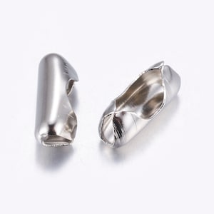 50pc ball chain connector for 2mm ball chain- platinum look-RM62