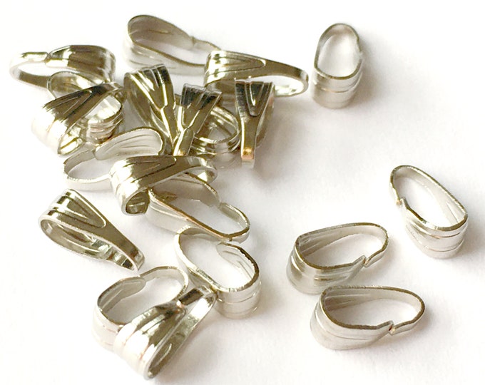 50pc nickel look Pendant Bail-5129