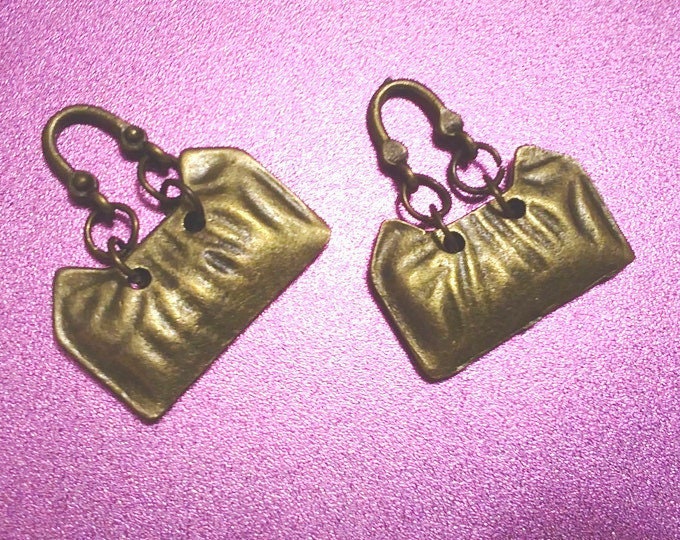 4pc 27x23mm antique bronze finish metal lady bag pendants-5128