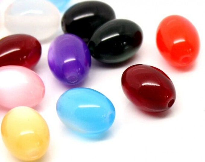 20pc 12x9mm mix color oval shape resin bubblegum beads-LL921