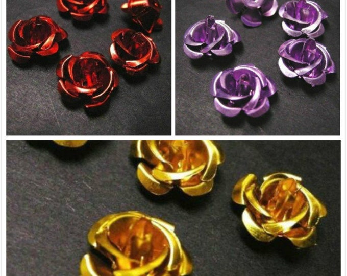 12pc 17mm aluminum flower beads-pls pick your color