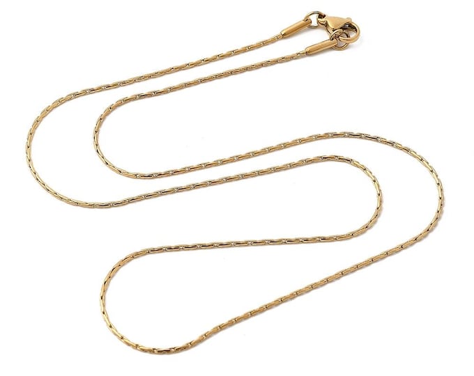 5pc 18 inches 304 Stainless Steel Boston Chain Necklaces in Golden Color