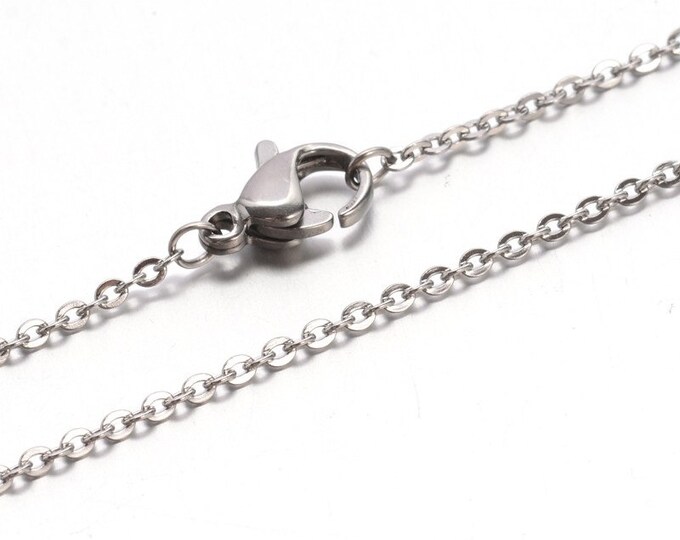 Wholesale 10 pc of 17.7 inches stainless steel cable chain necklaces -rm29