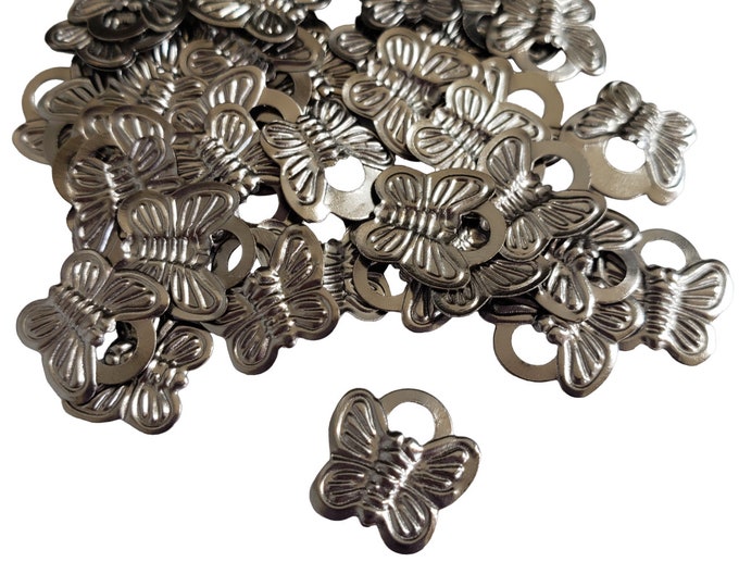 100pc 11x10mm gunmetal finish filigree butterfly charms-RM110