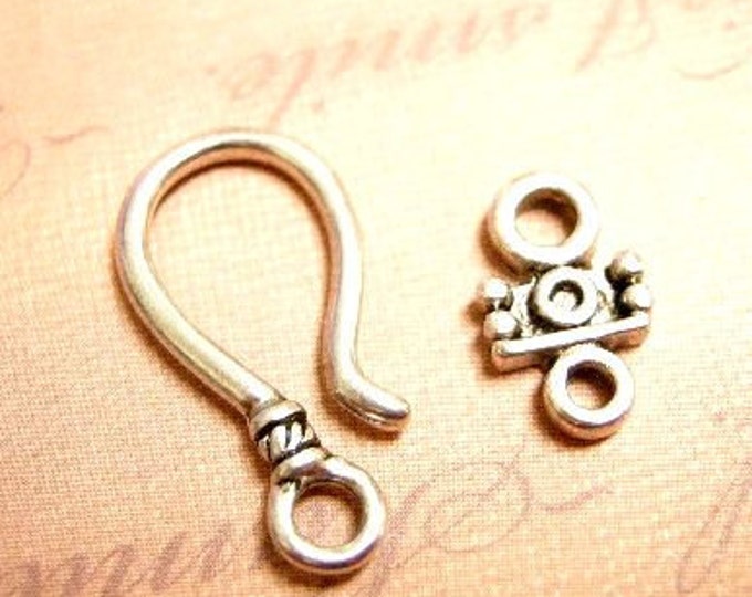 Toggle clasps - 6 sets antique silver finish metal toggle clasps-1698A