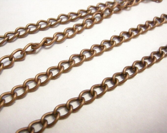 5 feet 6x4mm antique copper finish cross chain-1184