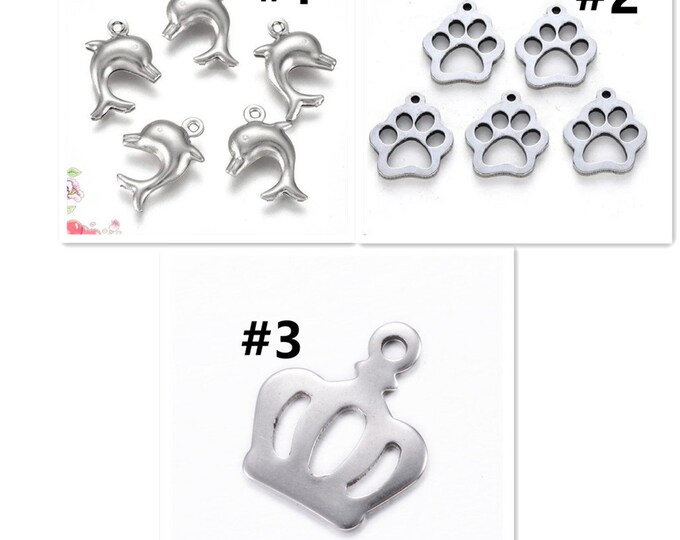 10pc stainless steel made charms- pls pick a style