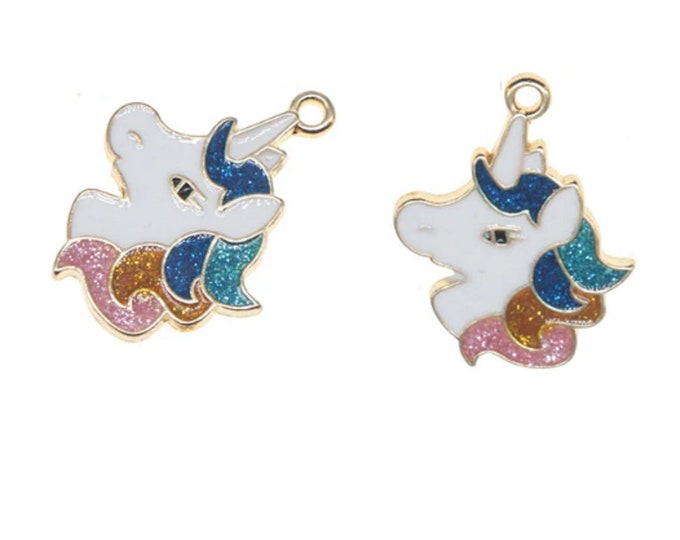 4pc 24X14mm unicorn metal with enamel  charms/pendants-LL1287