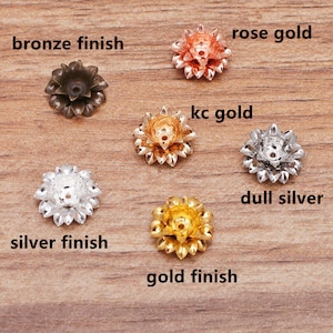 10pc 11mm Flower brass made filigree bead caps-pls select your own color