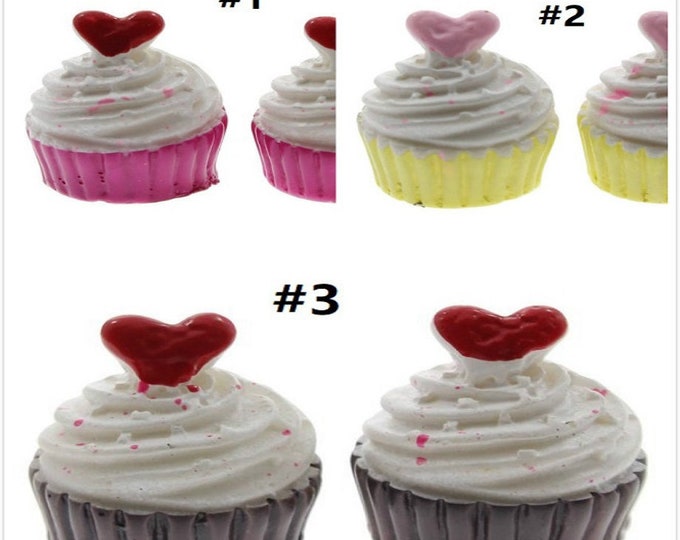 6pc  cupcake Resin Cabochons-pls pick a color