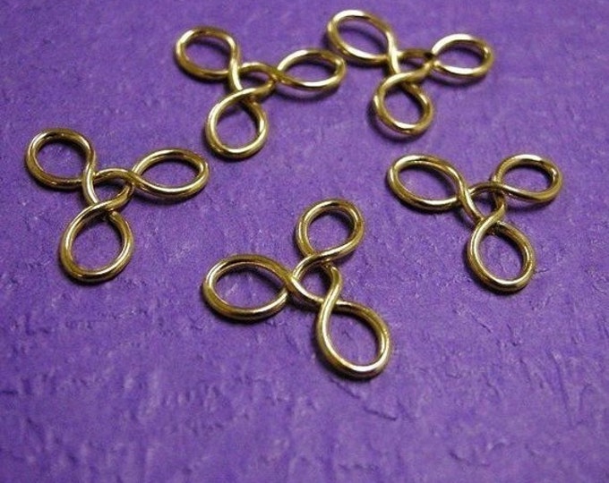 10pc gold finish flower shape wired beads-2279