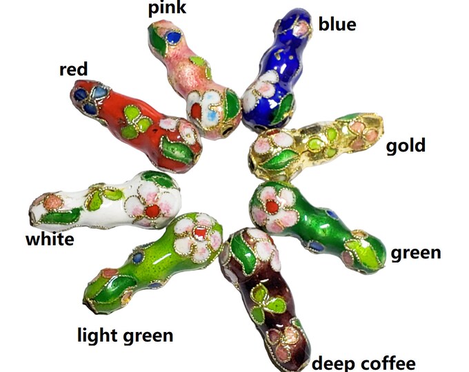 2pc 24x10mm bottle shape handmade Cloisonne Beads -pls pick your color