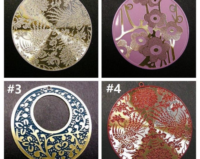 2pc Brass Computer Laser Die Cut pendants-pls pick a style