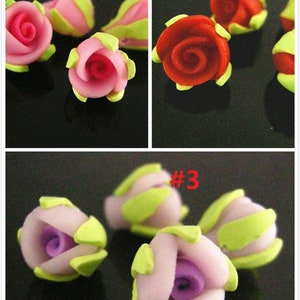 6pc Handmade Polymer Clay Flower Beads-pls pick a color