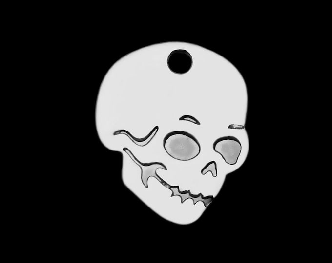 10pc 304 Stainless Steel Charms, Skull, 12x10mm