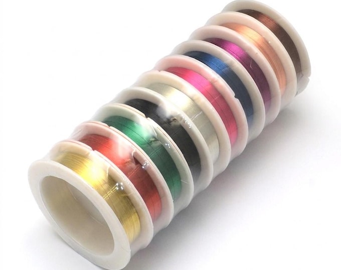 Wholesale 10 rolls Mix color Round Copper Jewelry Wire-pls select thickness