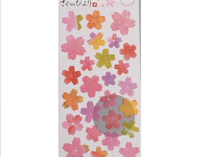 4 sheets Sakura design paper stickers -BK516