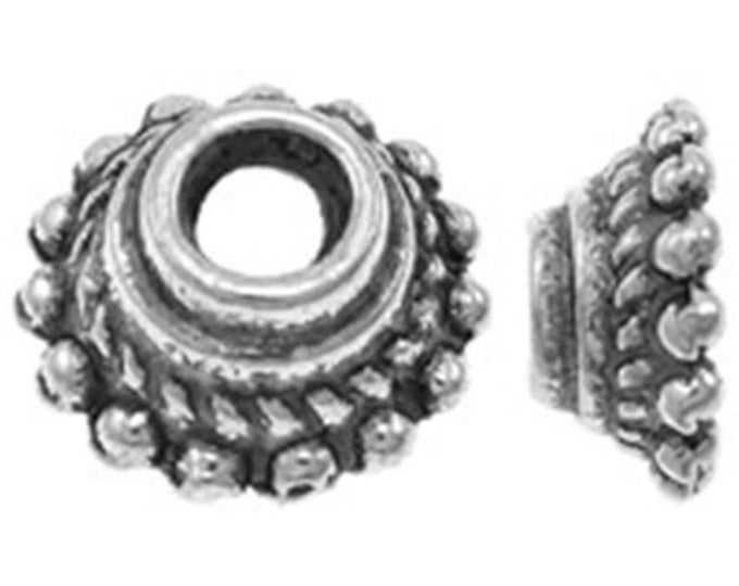 50pcs 7mm antique silver finish metal bead caps-9629