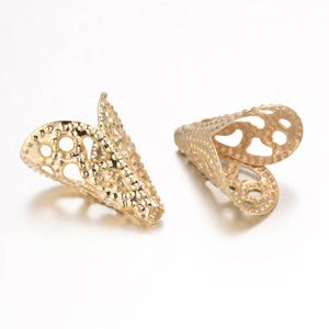 20pc gold finish cone shape filigree metal bead caps-8983e
