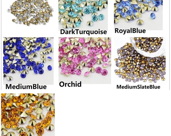 Wholesale 1440pc Grade AAA Pointed Back Resin Rhinestones 3mm wide-Pls pick a color