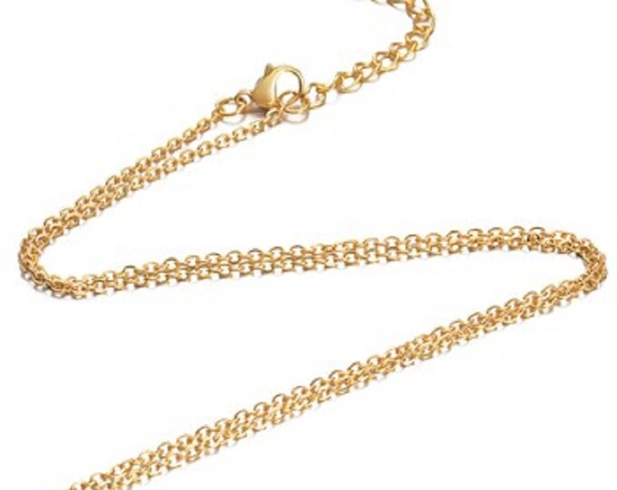 Wholesale 10 pc  gold finish stainless steel cable chain necklaces -pls pick a length