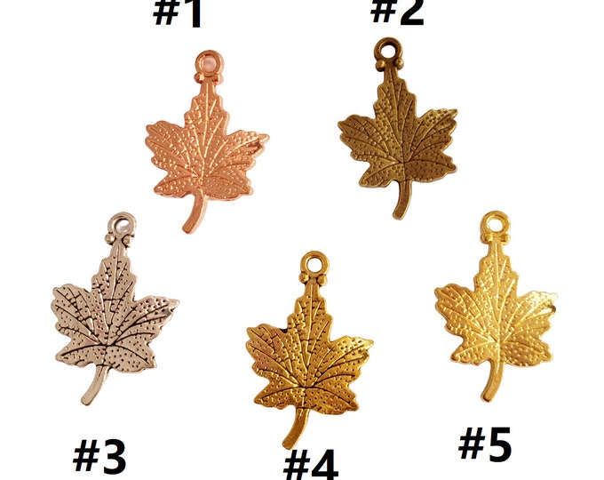 10PC 23X15mm metal alloy maple leaf pendants-Pls pick a color