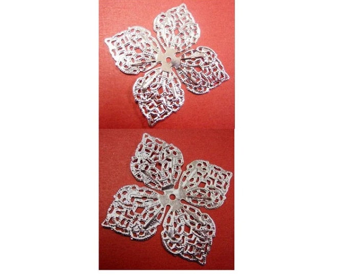 6pc 43mm  filigree flower wraps-pls pick a color