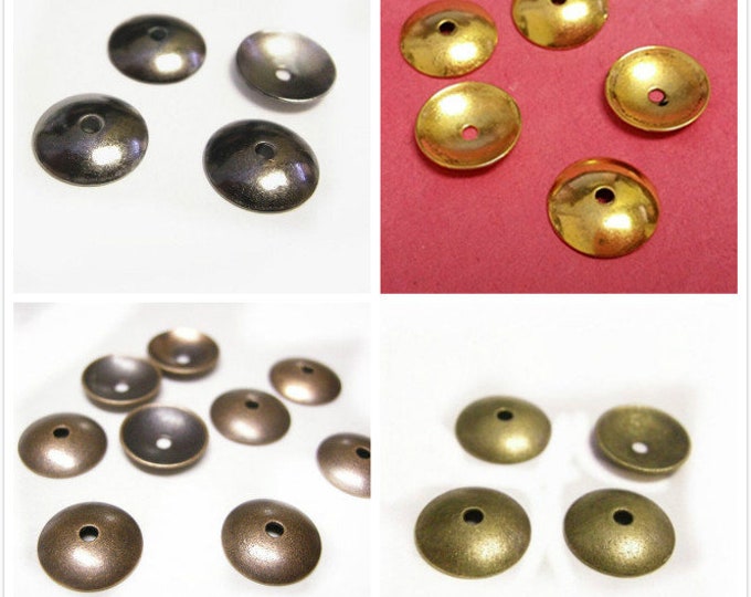 12pc Bead Caps for Jewelry Making – Pick Your Size and Color (10mm or 13mm) & Metal Finish