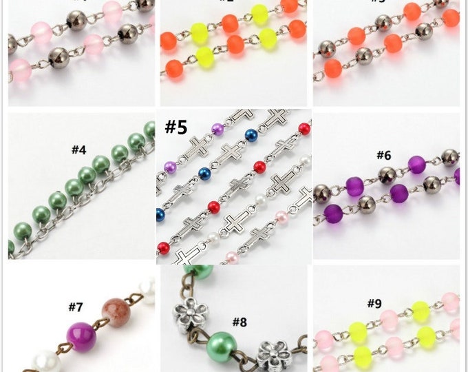 39 inch strand Handmade Round Glass Pearl Beads Chains-pls pick a style