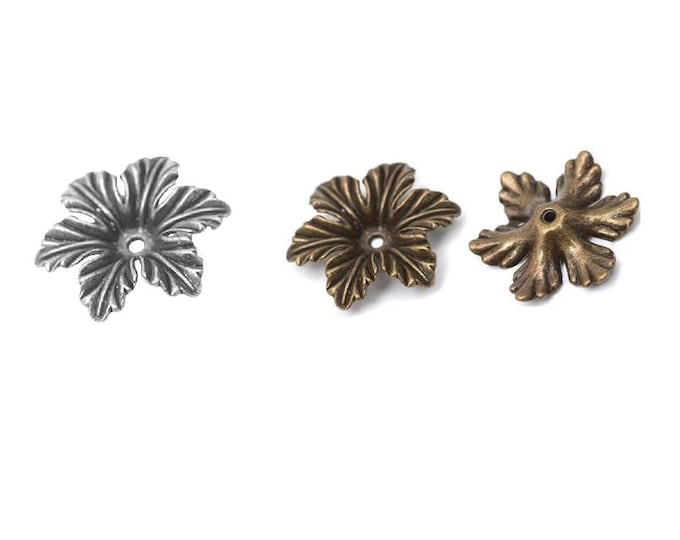 10pc 21mm antique  finish metal bead caps-pls pick a color
