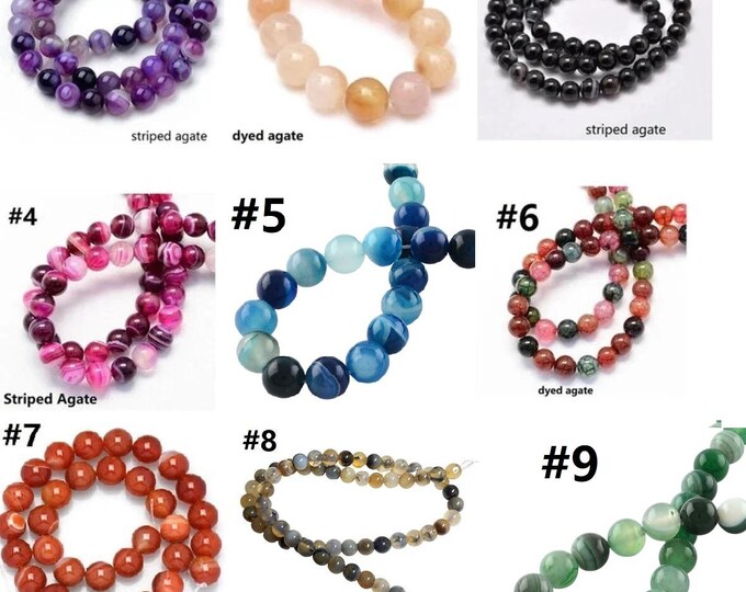 1 strand  Round  Agate in 6mm (62pcs)-pls pick a color