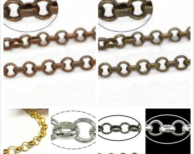 5 feet 10mm antique  finish rolo chain-pls select your color