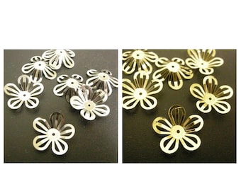 30pc 20mm metal bendable flower bead caps-pls pick a color