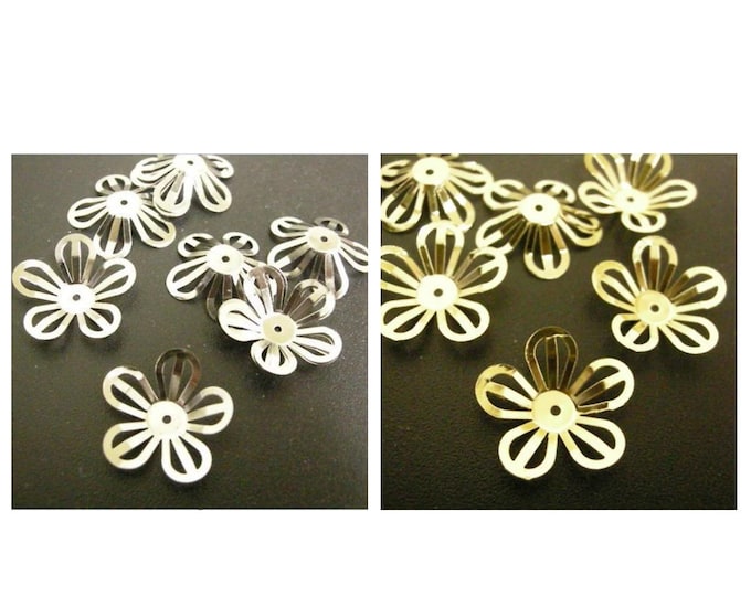 30pc 20mm metal bendable flower bead caps-pls pick a color