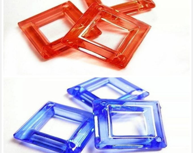 8pc 20mm square acrylic pendant ring-pls pick a color