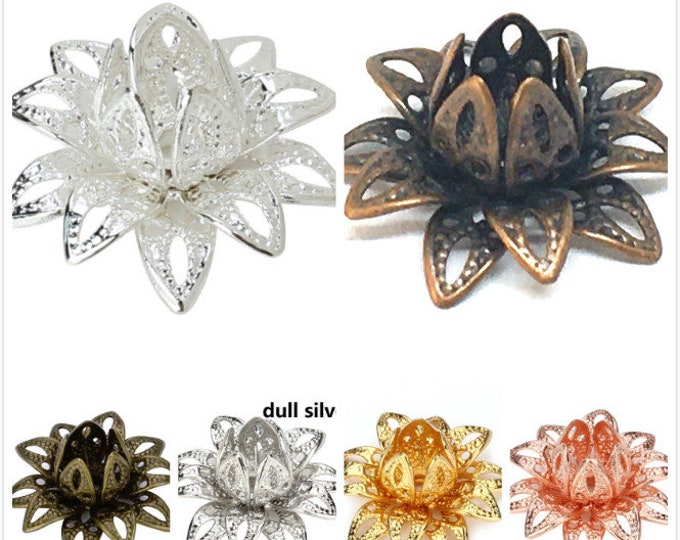 10pc 16mm brass made flower bead cap-pls pick a color