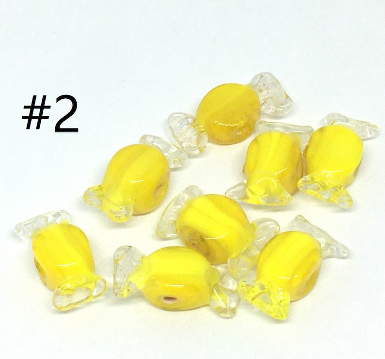 Pls pick a color 15pc 16x8mm candy shape lampwork glass beads
