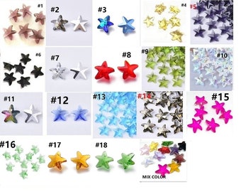 sale-6pc crystal glass  sea star/ star fish shape glass beads-pls pick your color