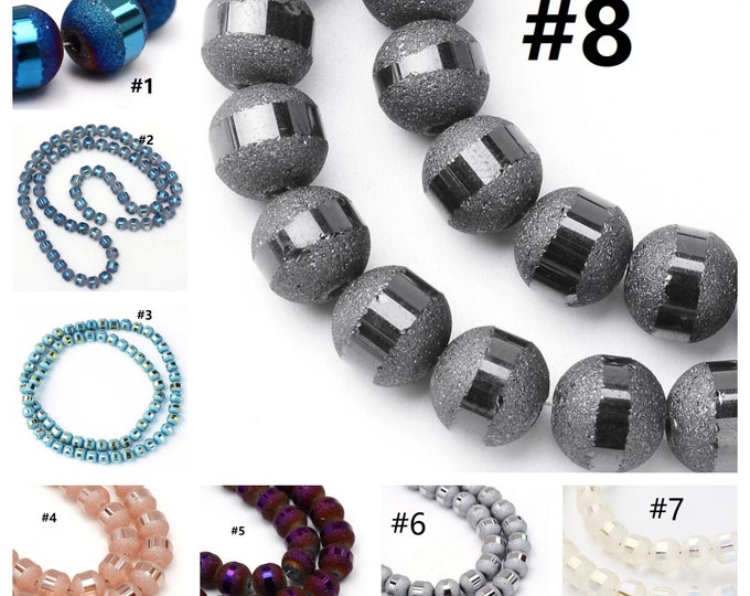 1 strand 4mm Rainbow Plated Electroplate Glass Beads(about 100 beads）-pls pick a color