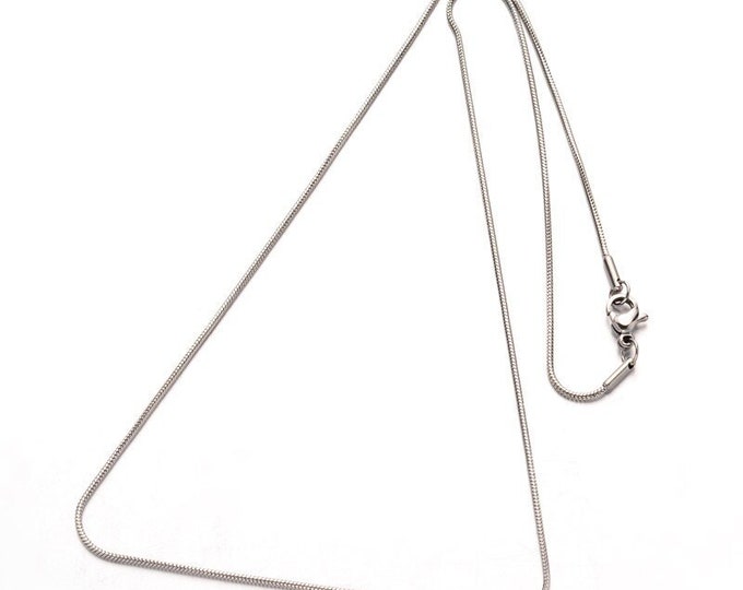 Wholesale 6 pc of  stainless steel snake necklaces 1mm thickness - pls pick a length